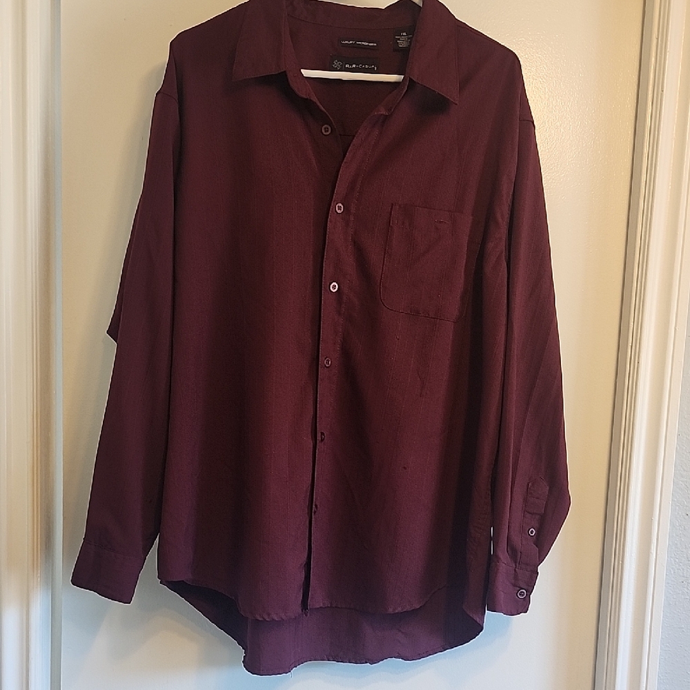 Men's Burgundy Shirt by R & R XXL